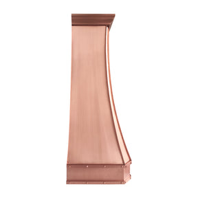 Fobest Custom Natural Copper Metal Range Hood with Vertical Straps FCP-382