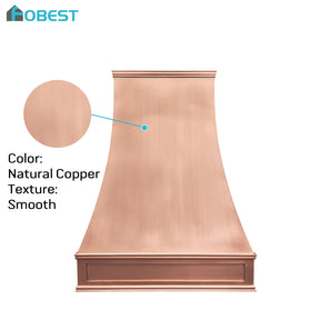 Fobest Custom Natural Copper Range Hood with Classic Smooth Finish FCP-354