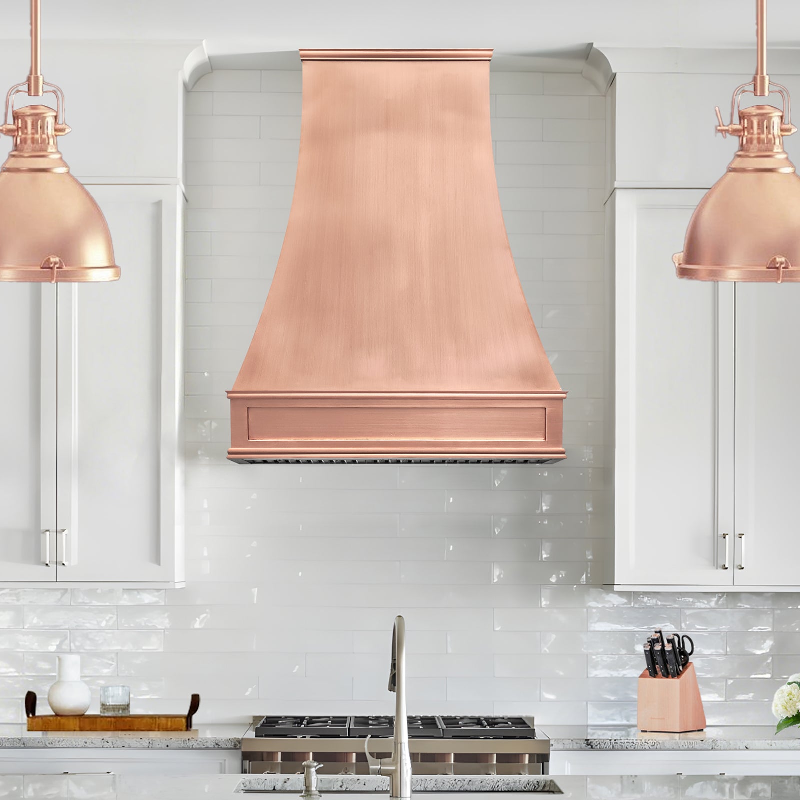 Fobest Custom Natural Copper Range Hood with Classic Smooth Finish FCP-354