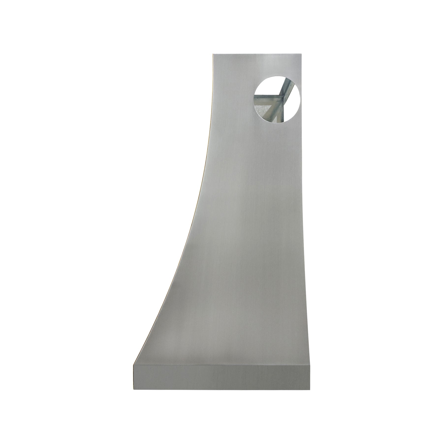 Fobest Custom Natural Zinc Range Hood with Brushed Brass Frame FSS-650