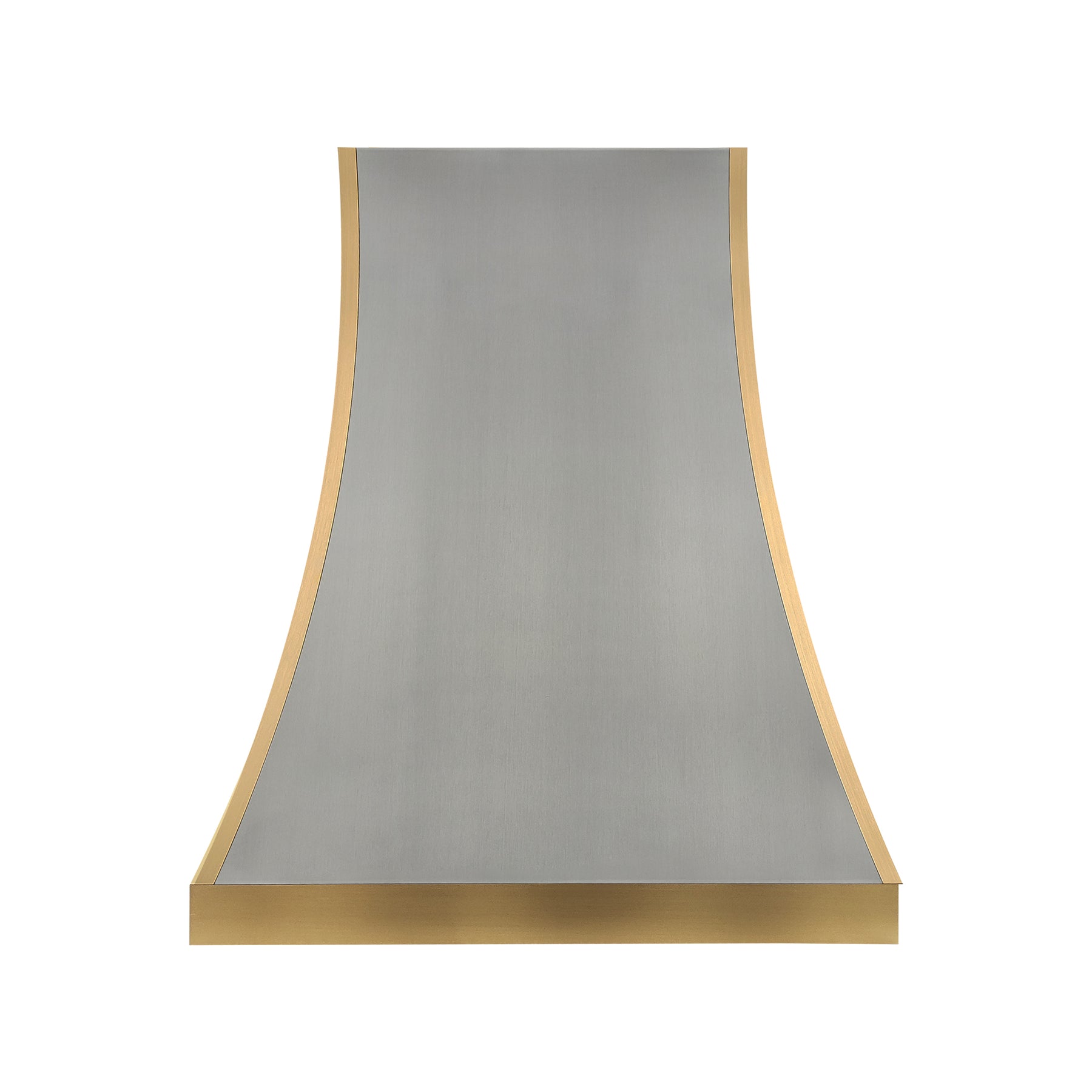 Fobest Custom Natural Zinc Range Hood with Brushed Brass Frame FSS-650