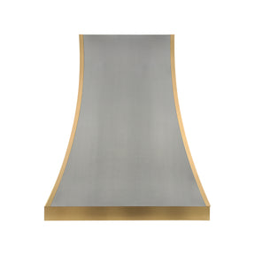 Fobest Custom Natural Zinc Range Hood with Brushed Brass Frame FSS-650