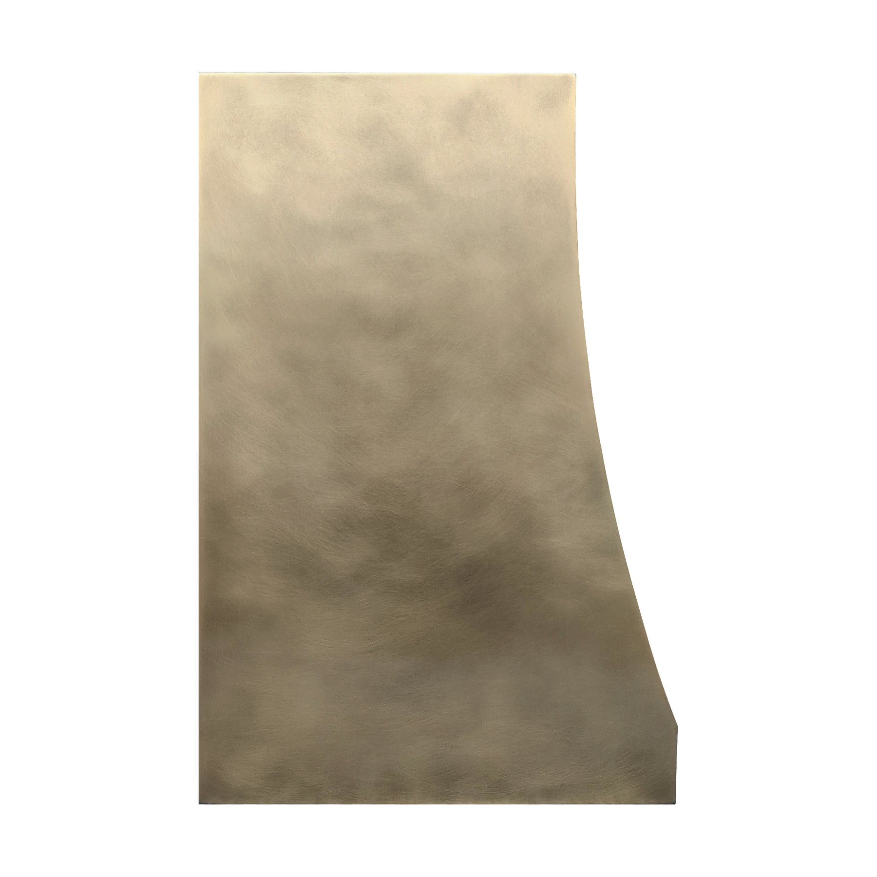 Fobest Custom No-Directional Aged Brass Range Hood in Curved Square Design FSS-572
