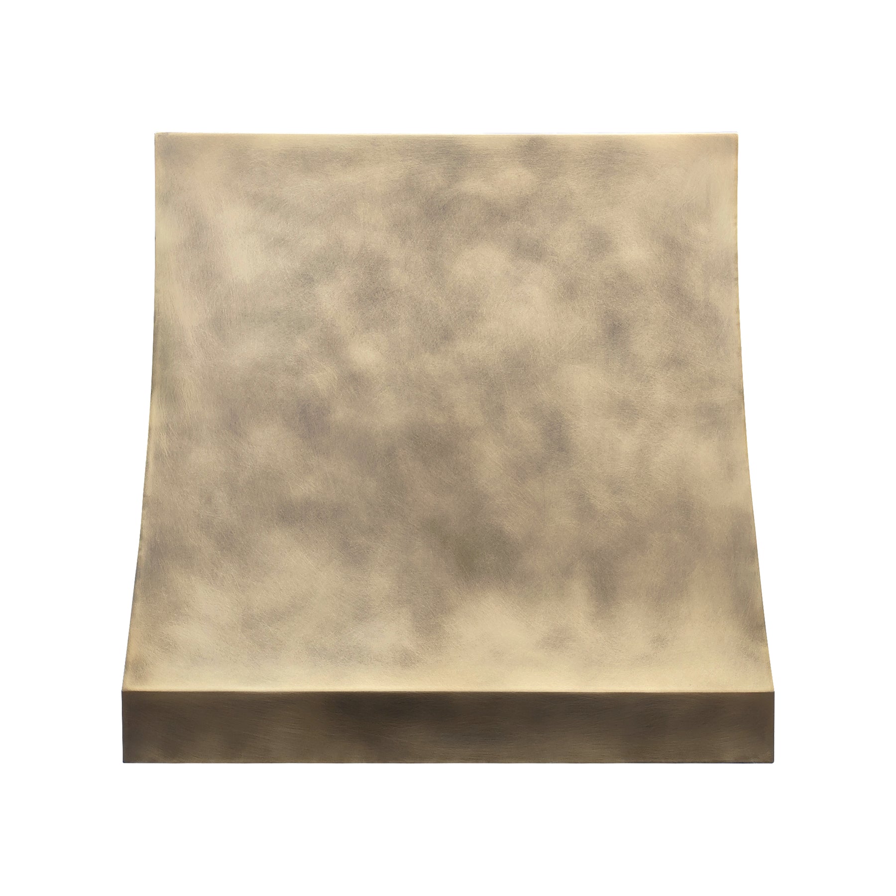 Fobest Custom No-Directional Aged Brass Range Hood in Curved Square Design FSS-572