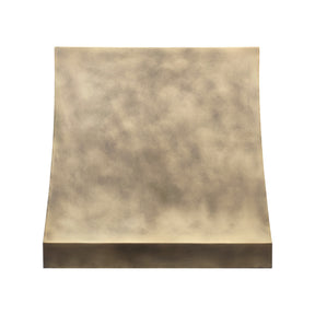 Fobest Custom No-Directional Aged Brass Range Hood in Curved Square Design FSS-572