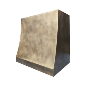 Fobest Custom No-Directional Aged Brass Range Hood in Curved Square Design FSS-572