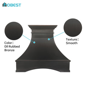 Fobest Custom Oil Rubbed Bronze Luxury Range Hood in Curved Design FCP-373