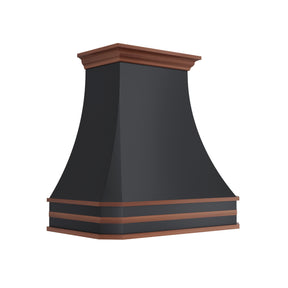 Fobest Custom Oil Rubbed Bronze Range Hood with Antique Copper Straps FCP-374