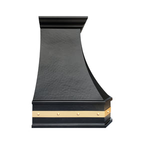 Fobest Custom Oil Rubbed Bronze Range Hood with Brass Straps & Rivet Details FCP-371