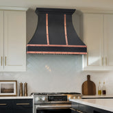 Fobest Custom Oil Rubbed Bronze Range Hood with Copper Straps & Rivets FCP-377