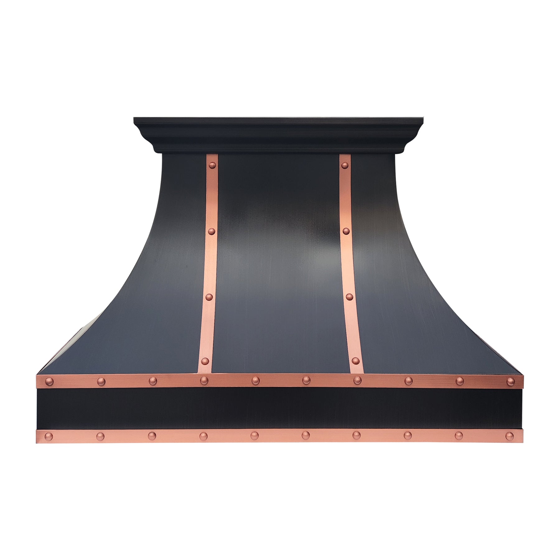 Fobest Custom Oil Rubbed Bronze Range Hood with Copper Straps & Rivets FCP-377