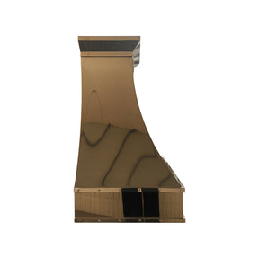 Fobest Custom Polished Brass Range Hood with Straps and Rivets FSS-682