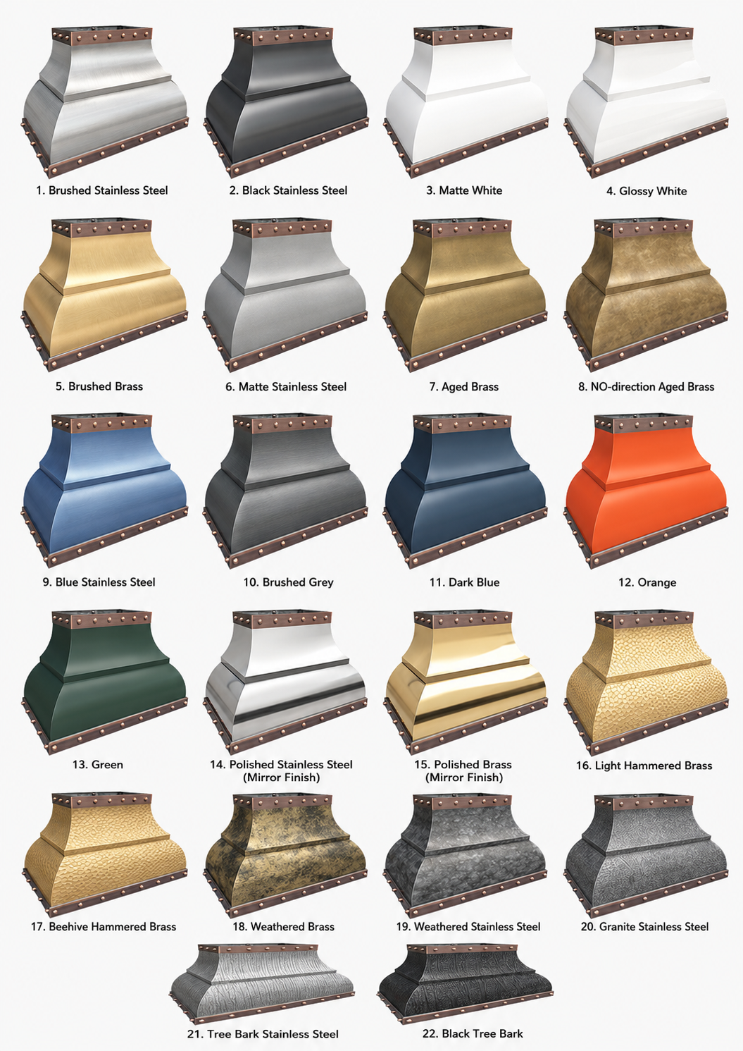 Fobest Custom Range Hood Stainless Steel with Copper straps FSS-126