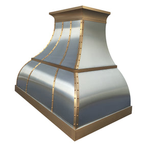 Fobest Custom Kitchen Range Hood Stainless with Brass Trims FSS-468