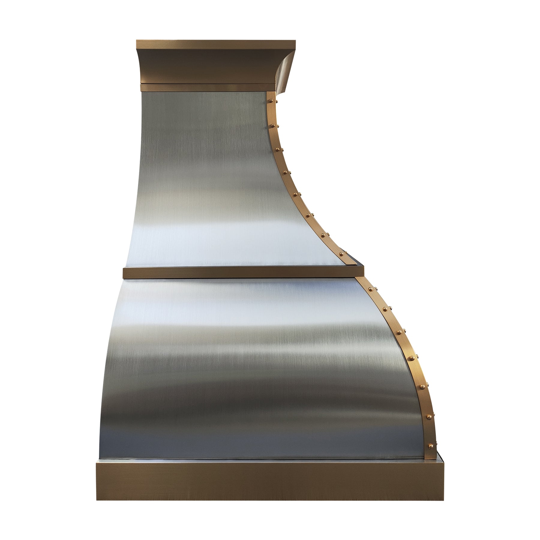 Fobest Custom Kitchen Range Hood Stainless with Brass Trims FSS-468