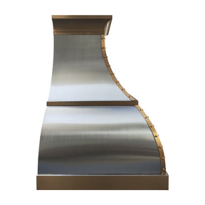 Fobest Custom Kitchen Range Hood Stainless with Brass Trims FSS-468