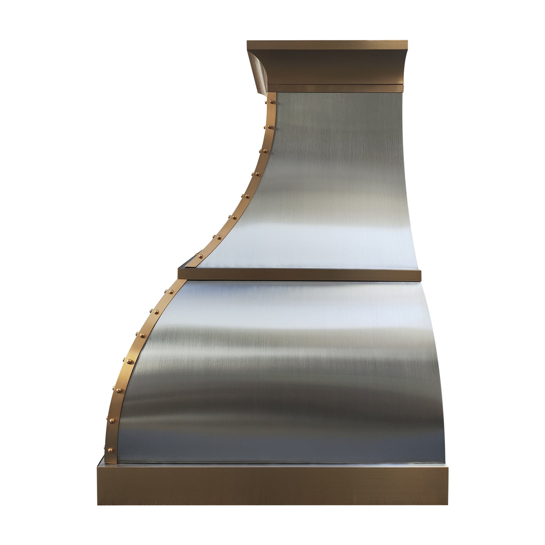 Fobest Custom Kitchen Range Hood Stainless with Brass Trims FSS-468