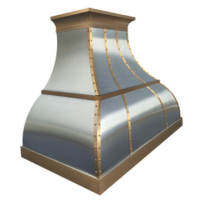 Fobest Custom Kitchen Range Hood Stainless with Brass Trims FSS-468