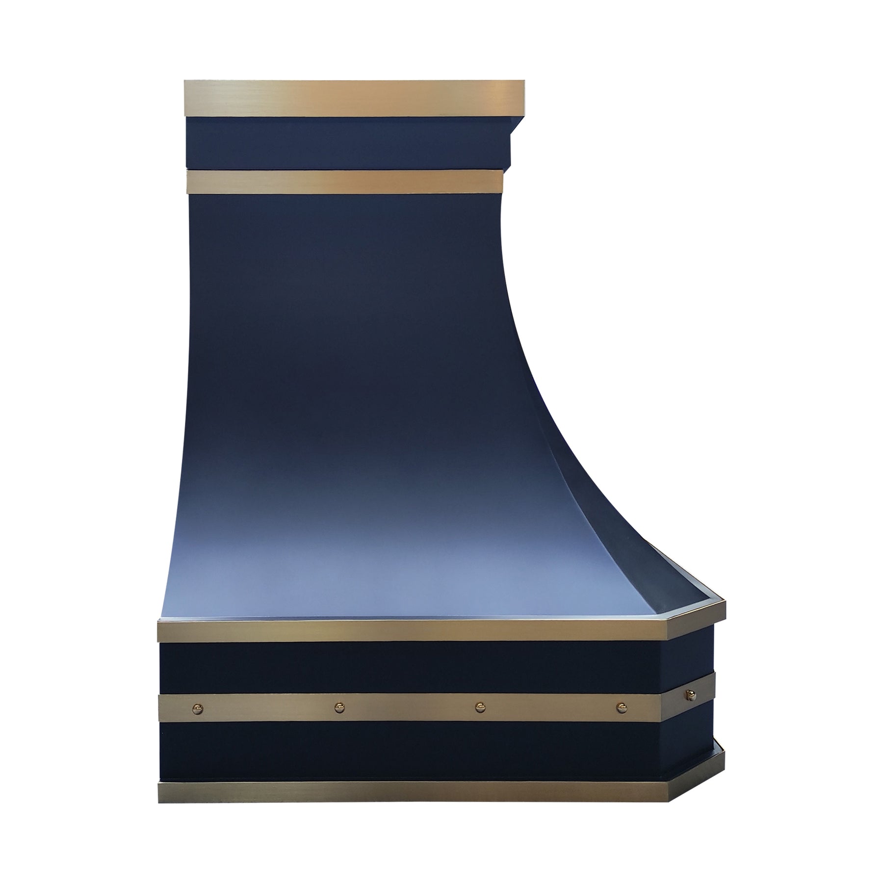 Fobest Custom Range Hood in Black and Brass Stainless Steel for California Luxury Kitchens FSS-561