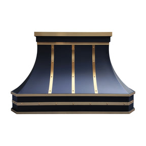 Fobest Custom Range Hood in Black and Brass Stainless Steel for California Luxury Kitchens FSS-561