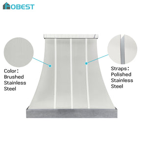 Fobest Custom Metal Range Hoods with Brushed & Polished Stainless Accents FSS-611
