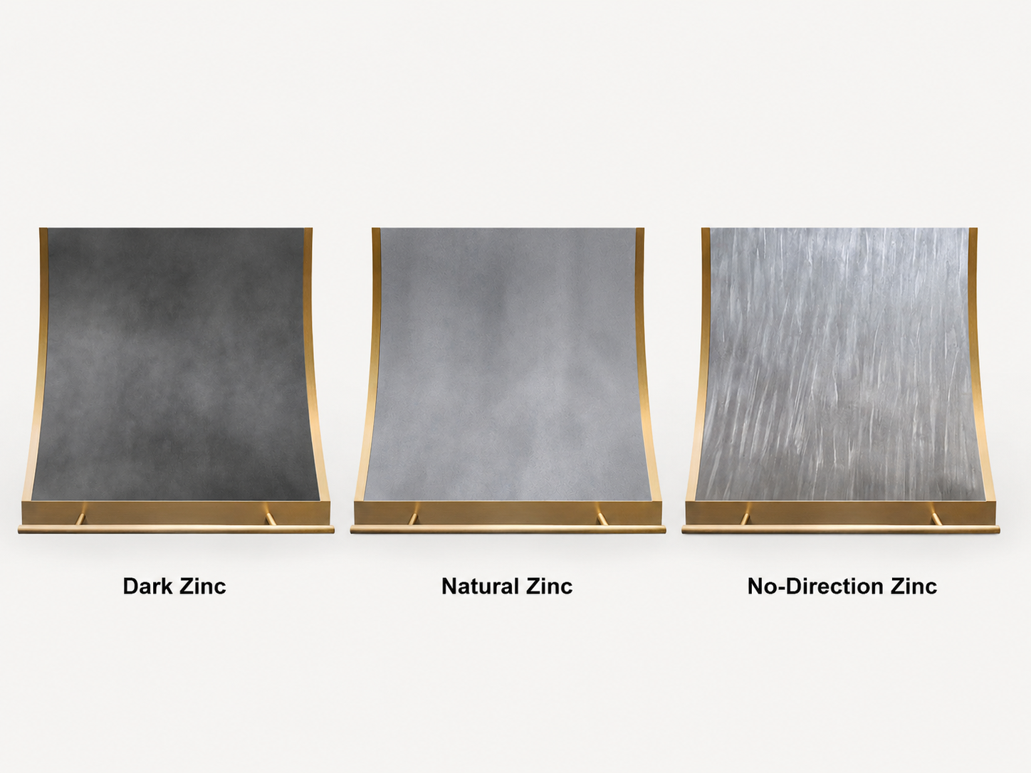 Fobest Custom Sculpted Zinc Range Hood with Brass Edge Accents FSS-590
