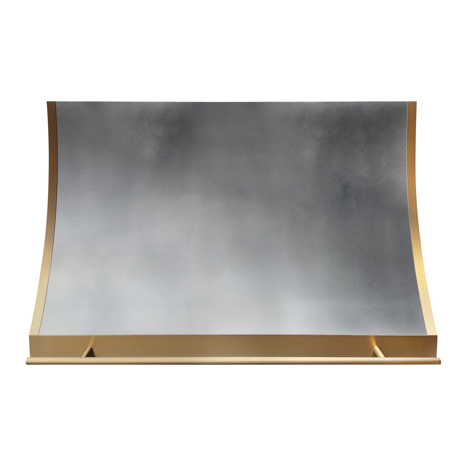 Fobest Custom Sculpted Zinc Range Hood with Brass Edge Accents FSS-590