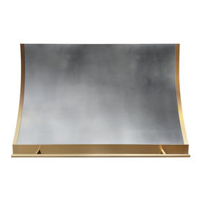 Fobest Custom Sculpted Zinc Range Hood with Brass Edge Accents FSS-590