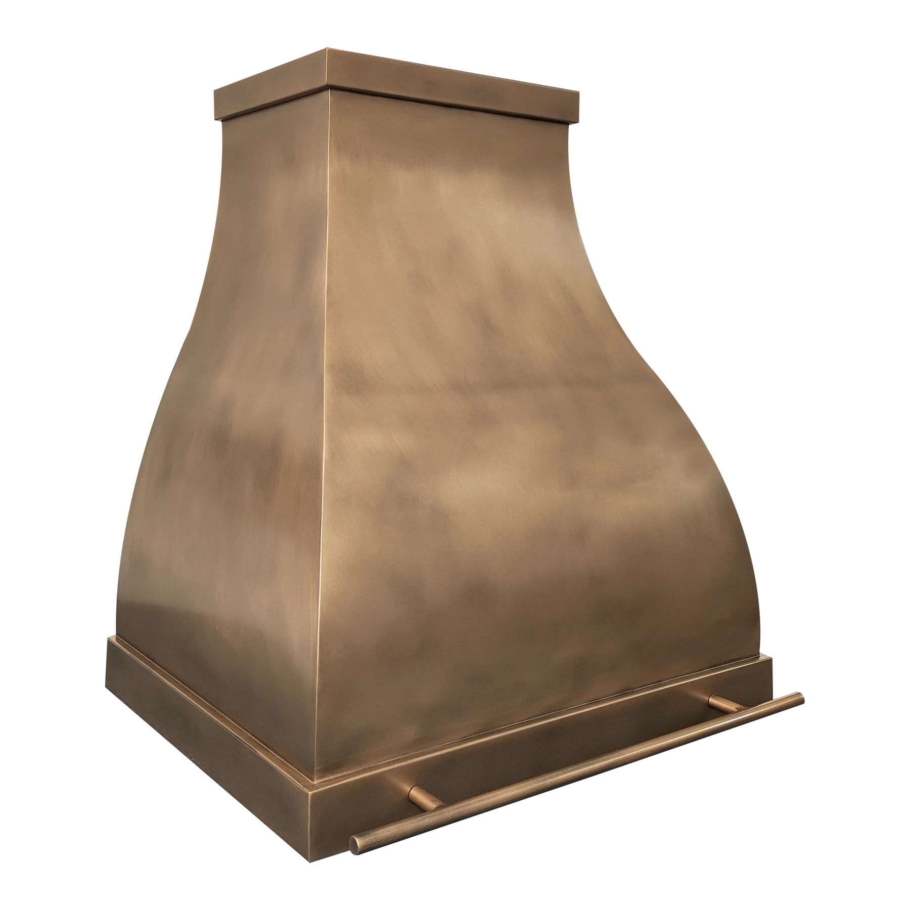 Fobest Custom Sculptural Brass Range Hood with Warm Modern Accent Statement FSS-600