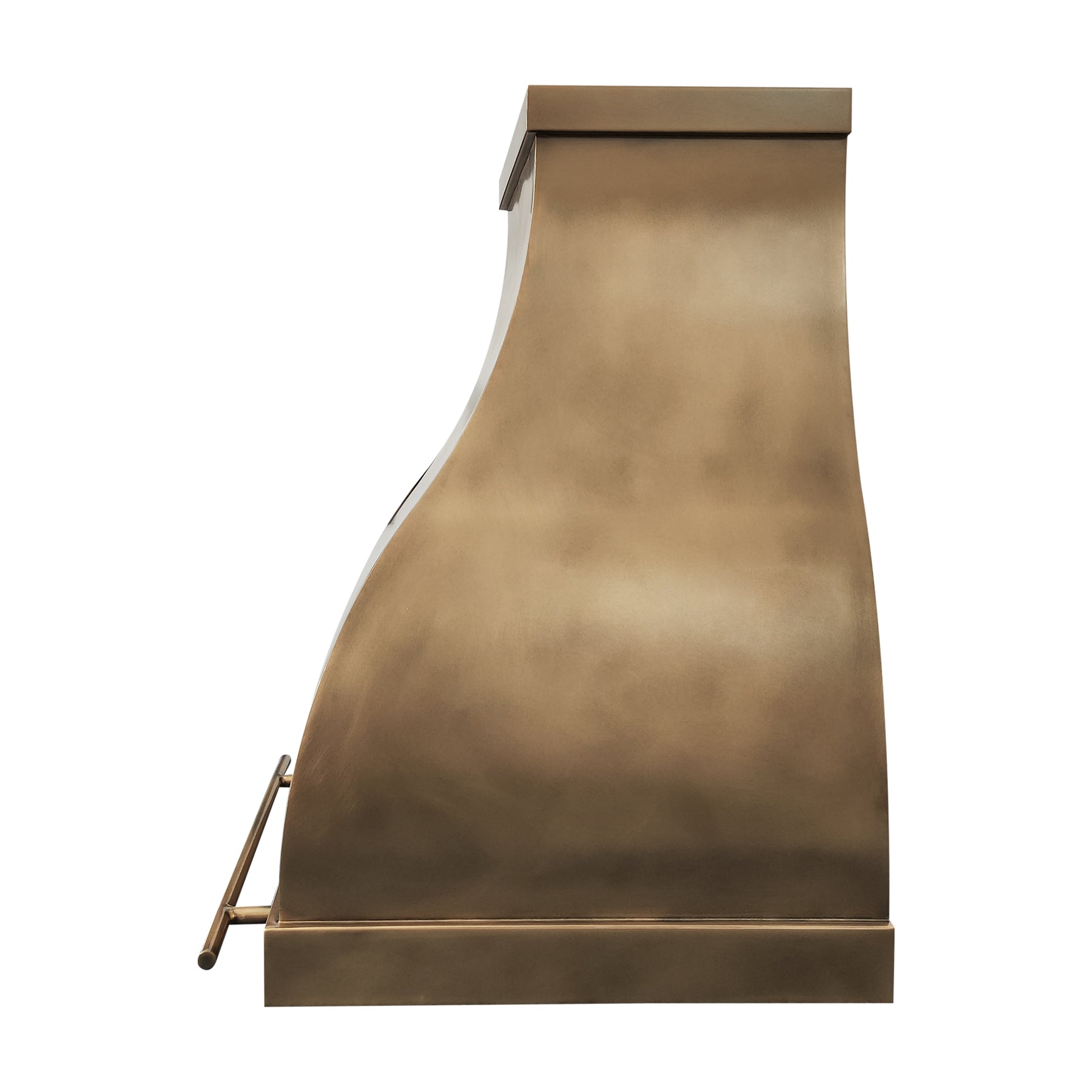Fobest Custom Sculptural Brass Range Hood with Warm Modern Accent Statement FSS-600