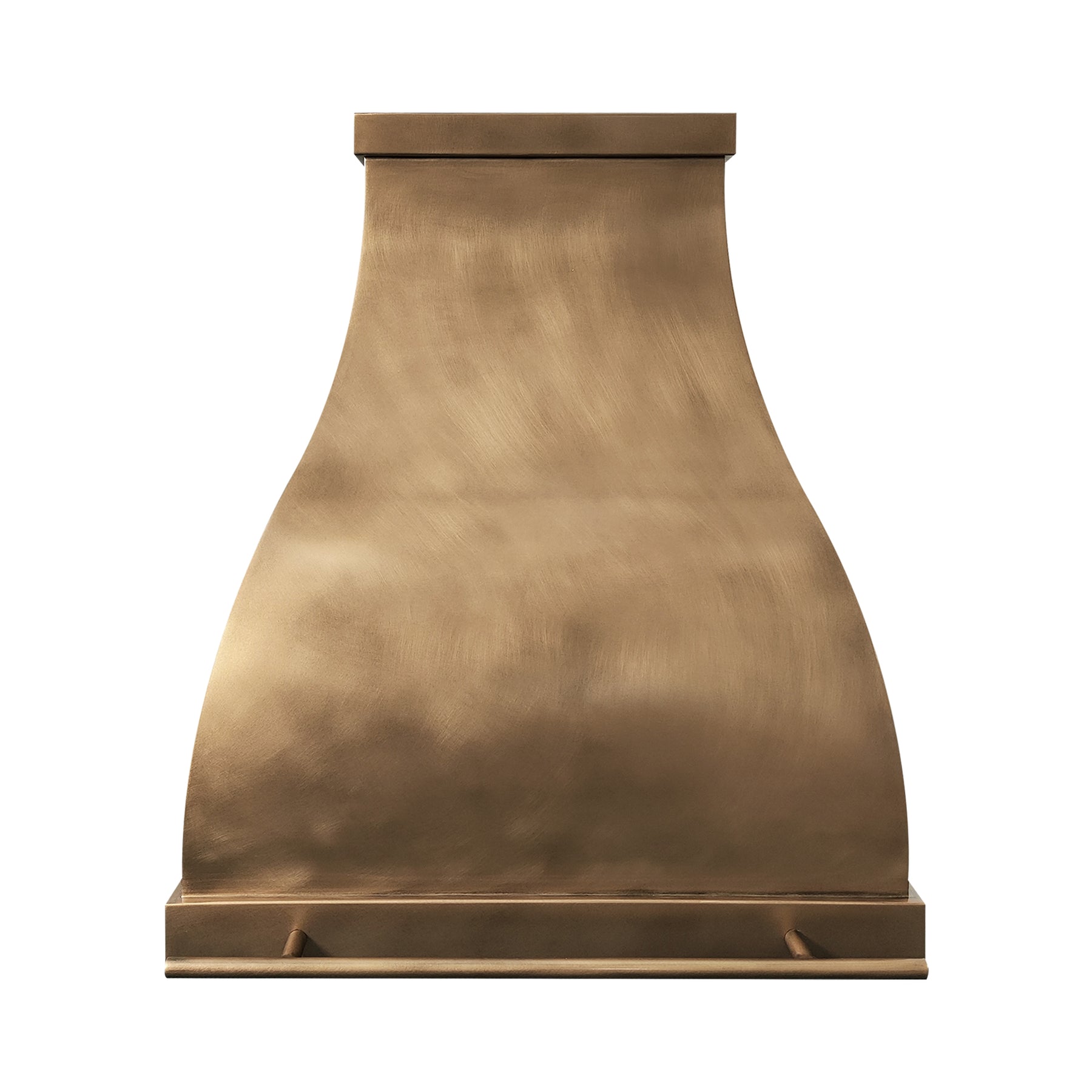 Fobest Custom Sculptural Brass Range Hood with Warm Modern Accent Statement FSS-600