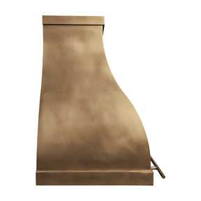 Fobest Custom Sculptural Brass Range Hood with Warm Modern Accent Statement FSS-600