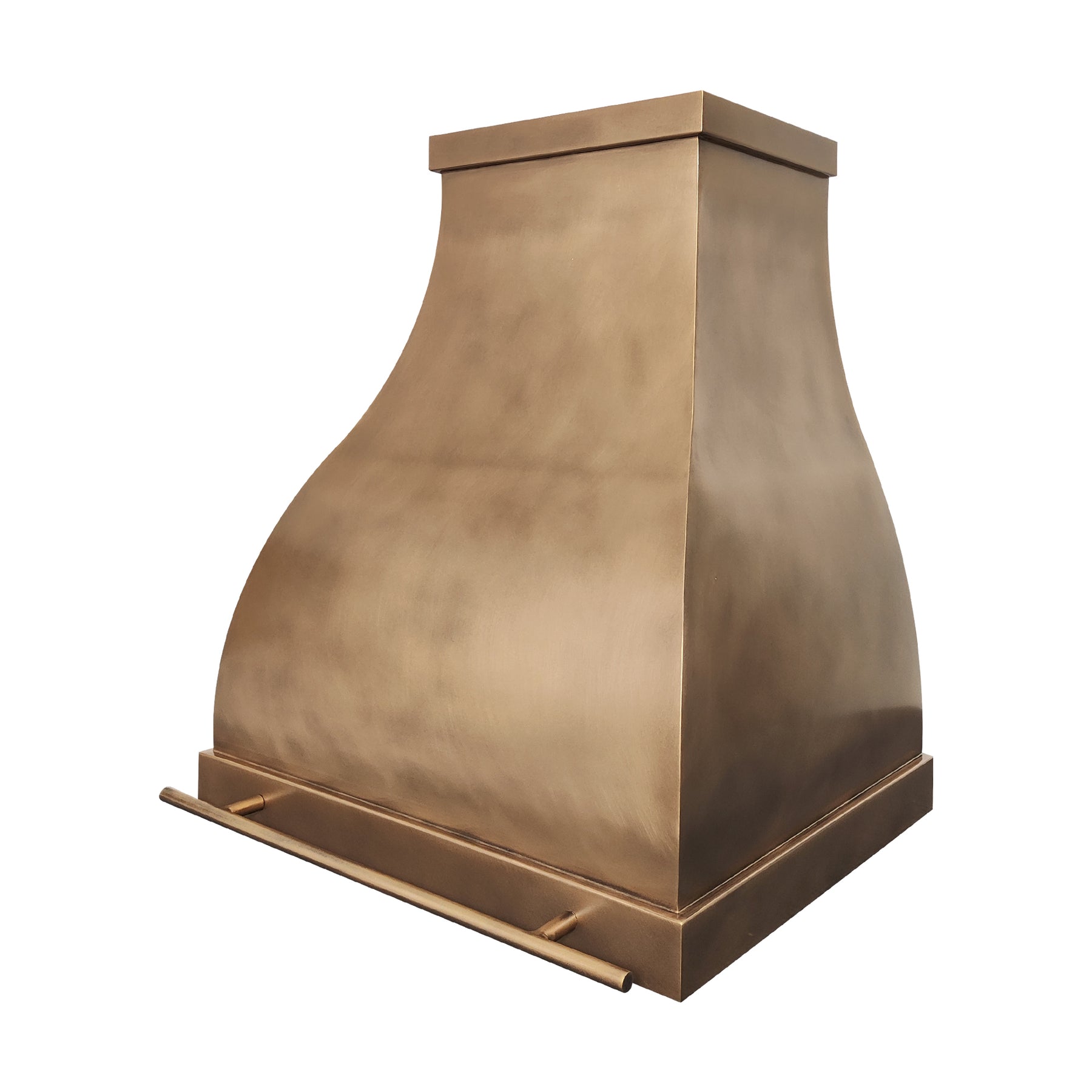 Fobest Custom Sculptural Brass Range Hood with Warm Modern Accent Statement FSS-600
