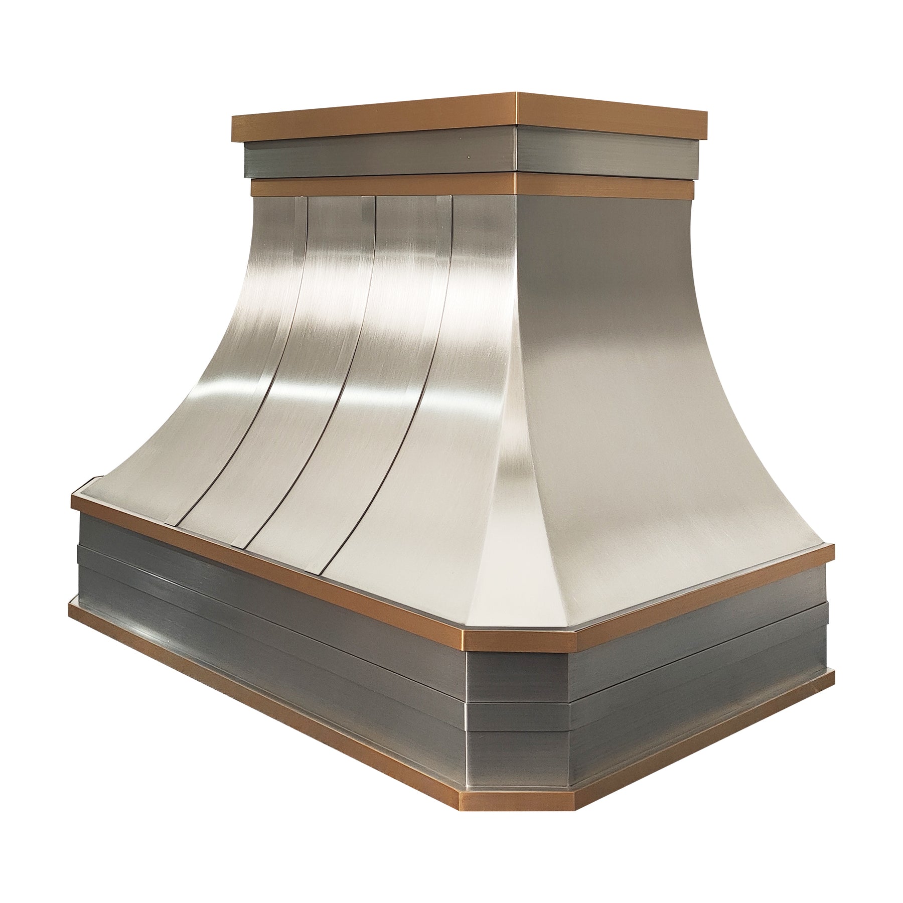Fobest Custom Minimalist Stainless Steel Range Hood with Brushed Brass Accents FSS-609