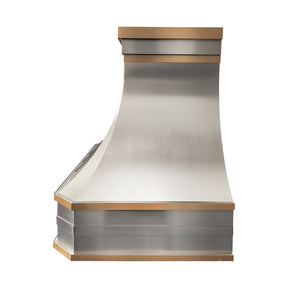 Fobest Custom Minimalist Stainless Steel Range Hood with Brushed Brass Accents FSS-609