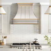 Fobest Custom Minimalist Stainless Steel Range Hood with Brushed Brass Accents FSS-609