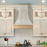 Fobest Custom Sculptural Stainless Steel Range Hood with Brass Accents FSS-615