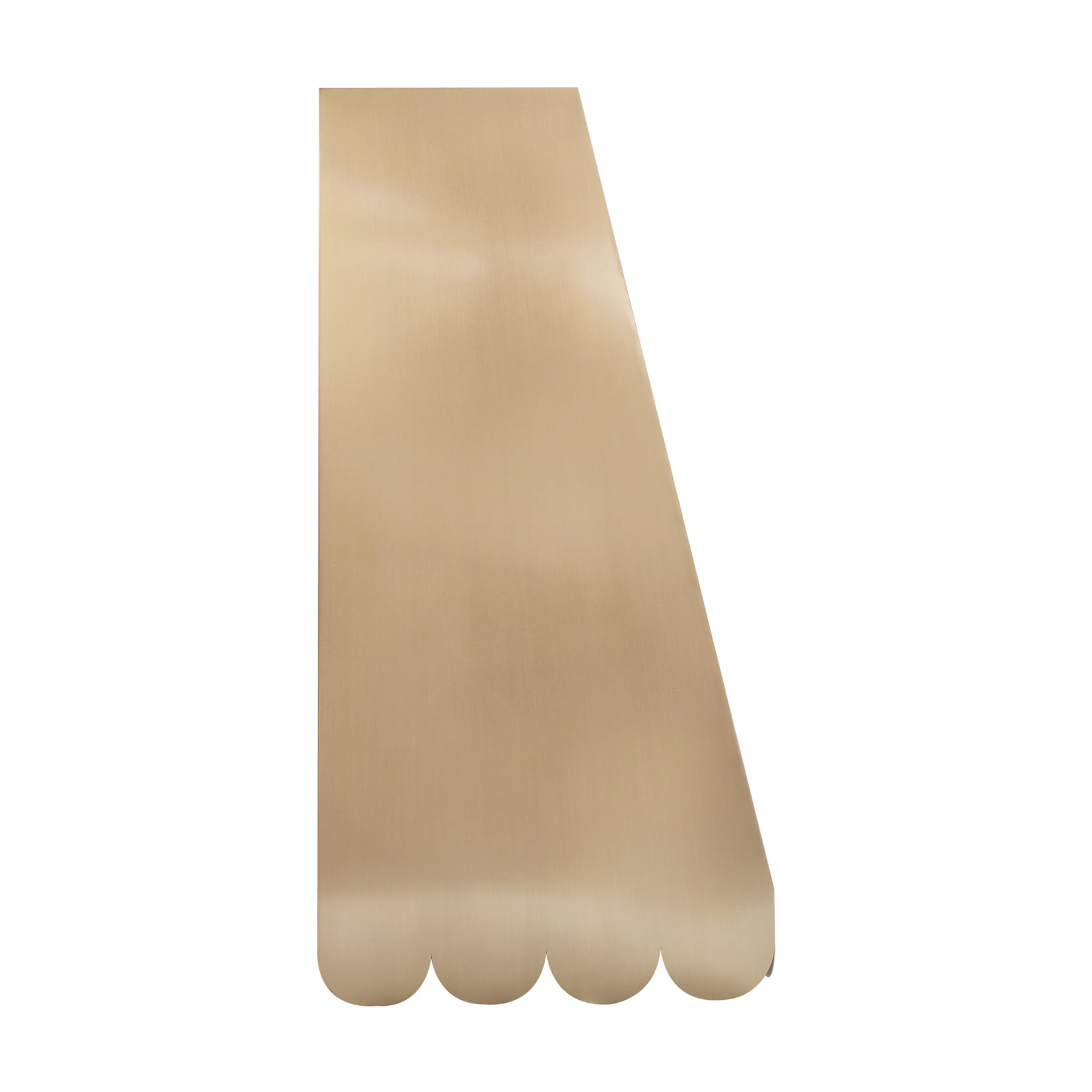 Fobest Custom Sloped Brushed Brass Range Hood with Scalloped Edge FSS-601