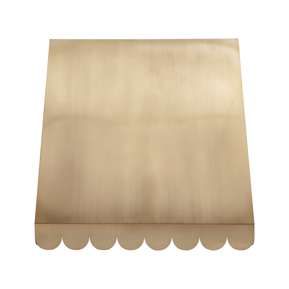 Fobest Custom Sloped Brushed Brass Range Hood with Scalloped Edge FSS-601