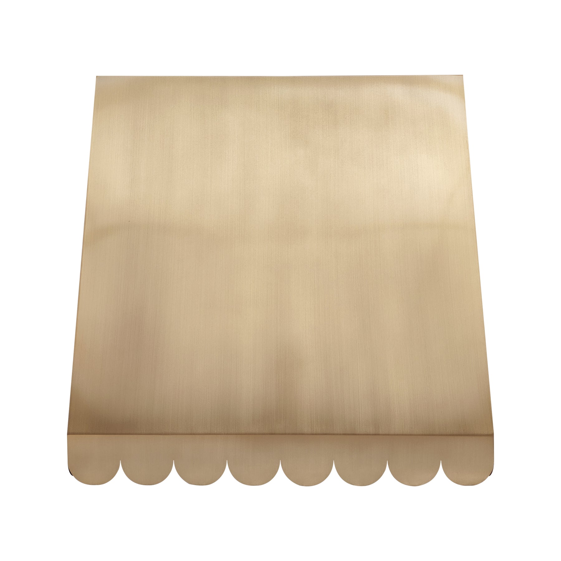 Fobest Custom Sloped Brushed Brass Range Hood with Scalloped Edge FSS-601