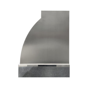 Fobest Custom Brushed Stainless Steel Range Hood with Polished Stainless Steel Straps FSS-653