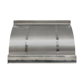 Fobest Custom Brushed Stainless Steel Range Hood with Polished Stainless Steel Straps FSS-653