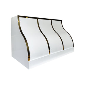 Fobest Custom Sloped Stainless Steel Range Hood with Gold Accents – FSS-630