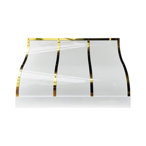 Fobest Custom Sloped Stainless Steel Range Hood with Gold Accents – FSS-630
