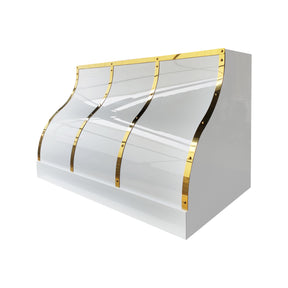 Fobest Custom Sloped Stainless Steel Range Hood with Gold Accents – FSS-630