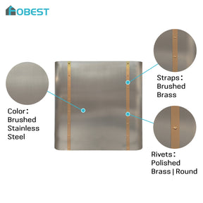 Fobest Custom Soft-Curved Stainless Steel Range Hood with Brushed Brass Details FSS-661