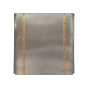 Fobest Custom Soft-Curved Stainless Steel Range Hood with Brushed Brass Details FSS-661