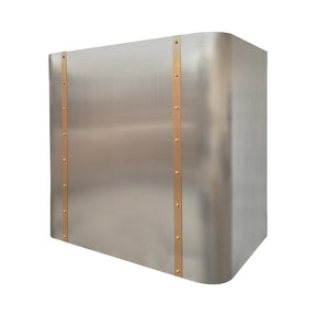 Fobest Custom Soft-Curved Stainless Steel Range Hood with Brushed Brass Details FSS-661