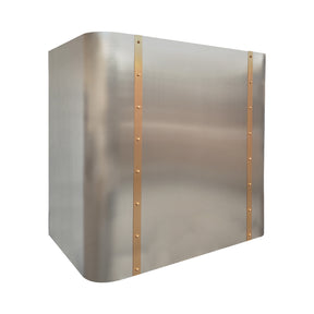 Fobest Custom Soft-Curved Stainless Steel Range Hood with Brushed Brass Details FSS-661