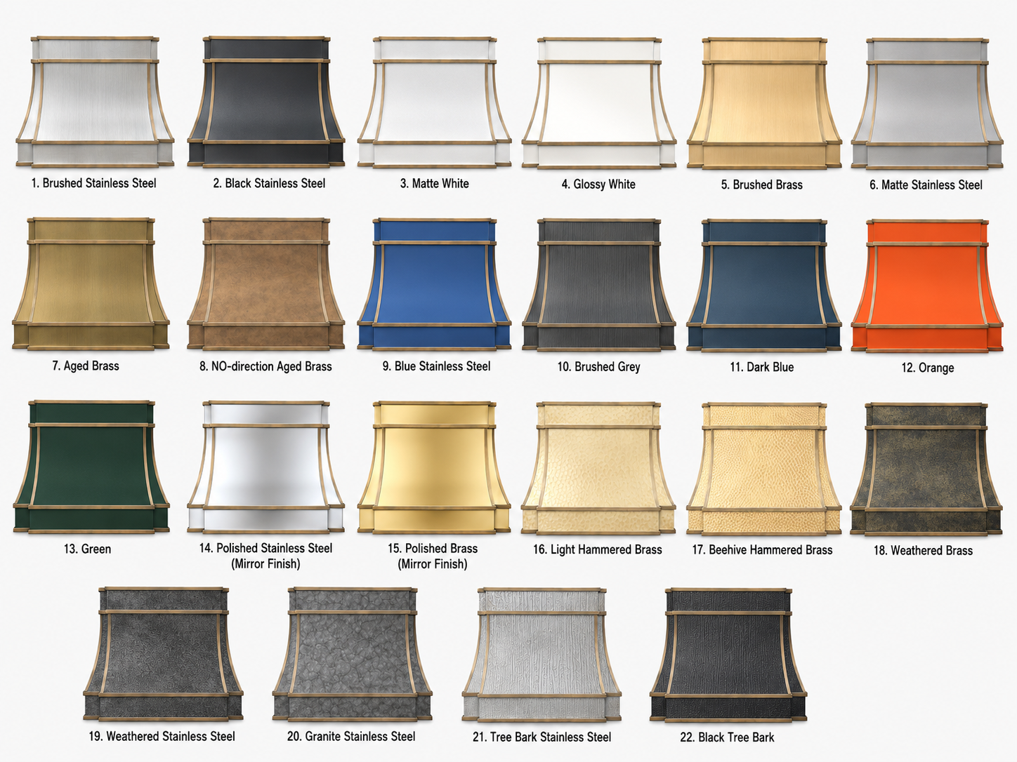 Fobest Custom Stainless Range Hood with Aged Brass Straps FSS-351